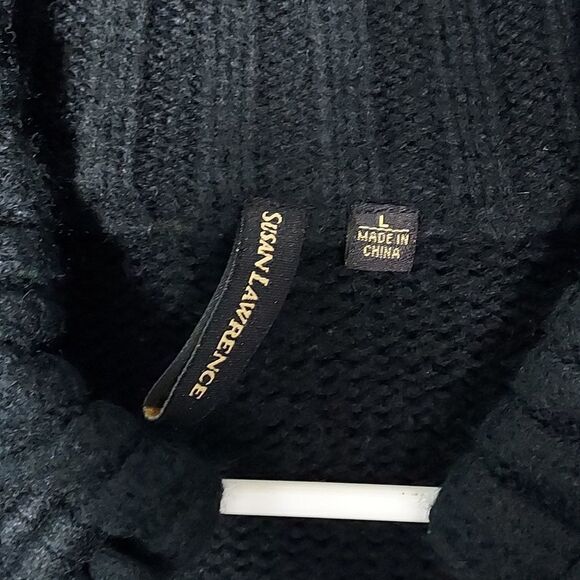 Susan Lawrence Black Large Sweater Cardigan - Picture 3 of 7